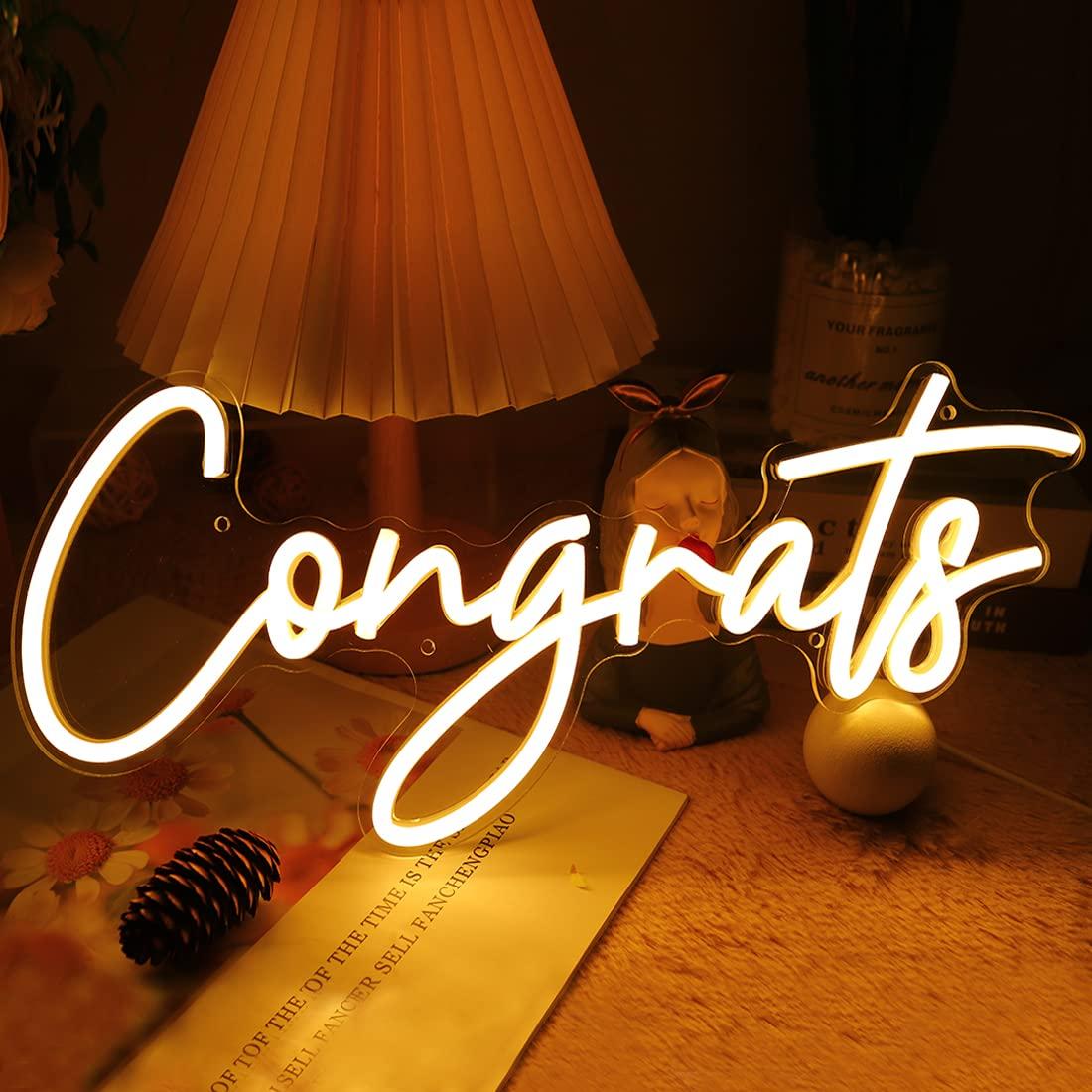 Lighting Decoration Wedding - Неоновая вывеска «Поздравляем» с USB-подсветкой и