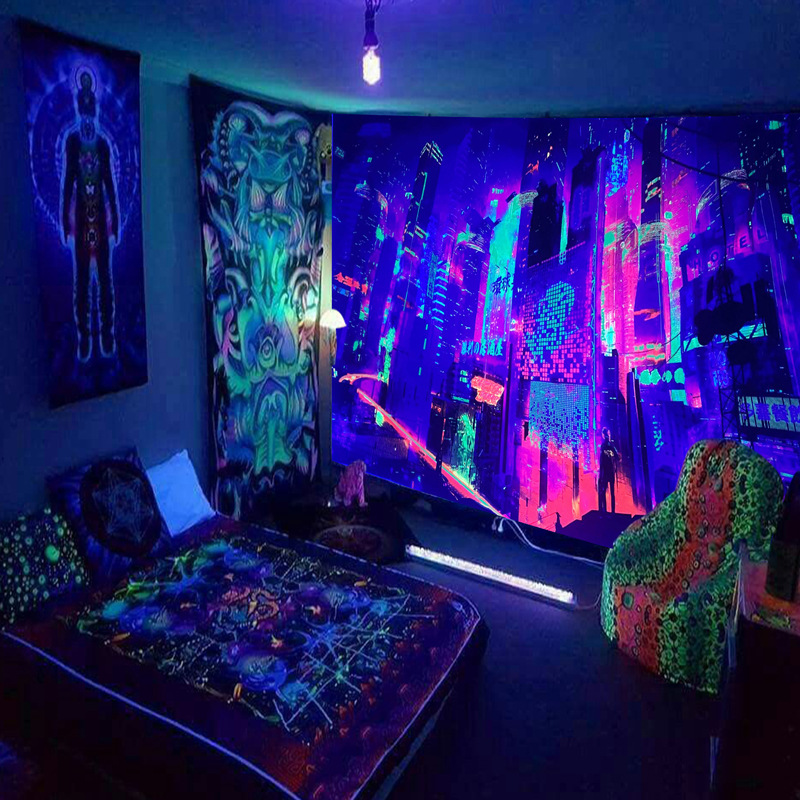 Lighting World Decor - Черный свет гобелен настенный УФ-реактивный психоделический