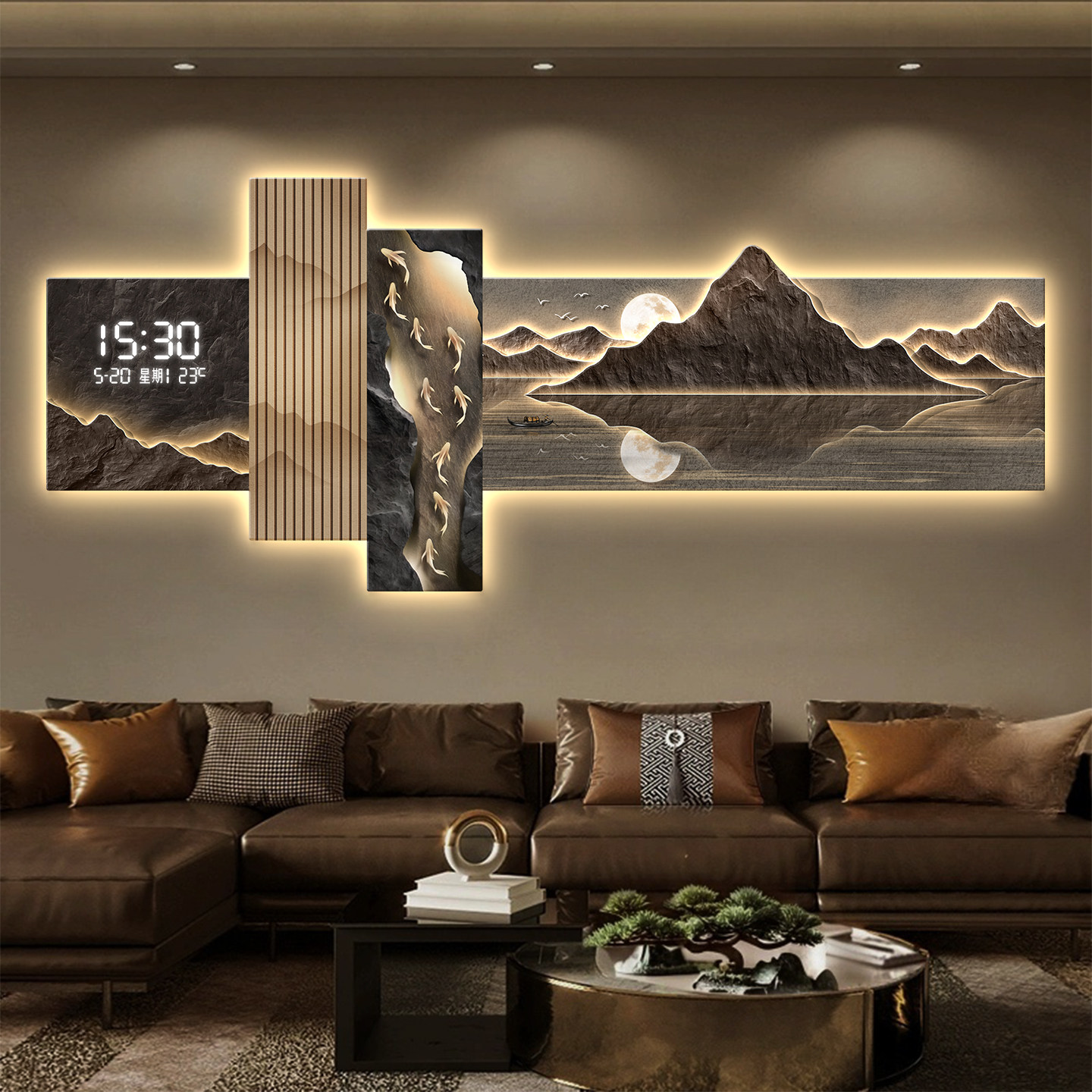 Lighting Decoration On Wall - Современная светодиодная картина-светильник для гостиной в