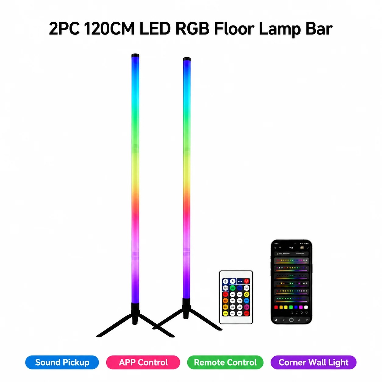Decor Lighting Floor Lamps - Комплект из 2 RGB LED угловых