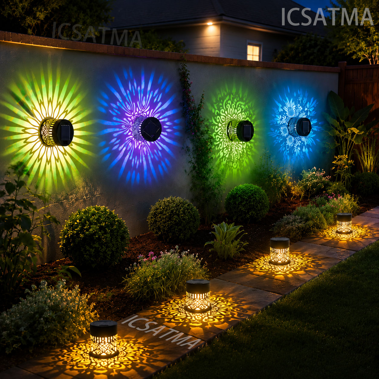 Lighting Decoration On Wall - Солнечный настенный светильник-мандала, светодиодные садовые фонари