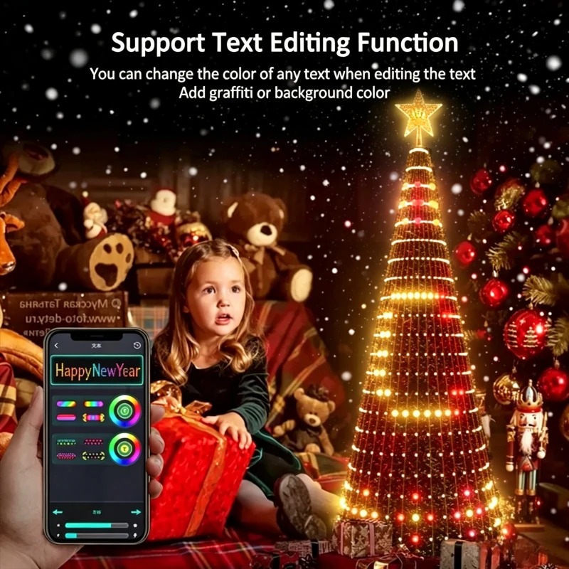 Lighting Christmas Decor - Умная RGB-гирлянда для верхушки елки, светодиодная