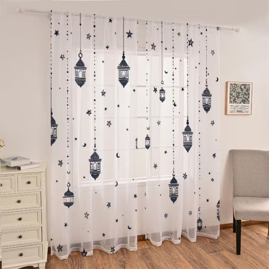 Office Lighting Decor - 2 шт. Прозрачные шторы с цифровой
