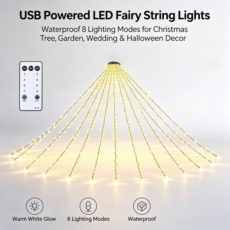 Lighting Decoration Wedding - Светодиодные гирлянды USB, водонепроницаемые, для украшения