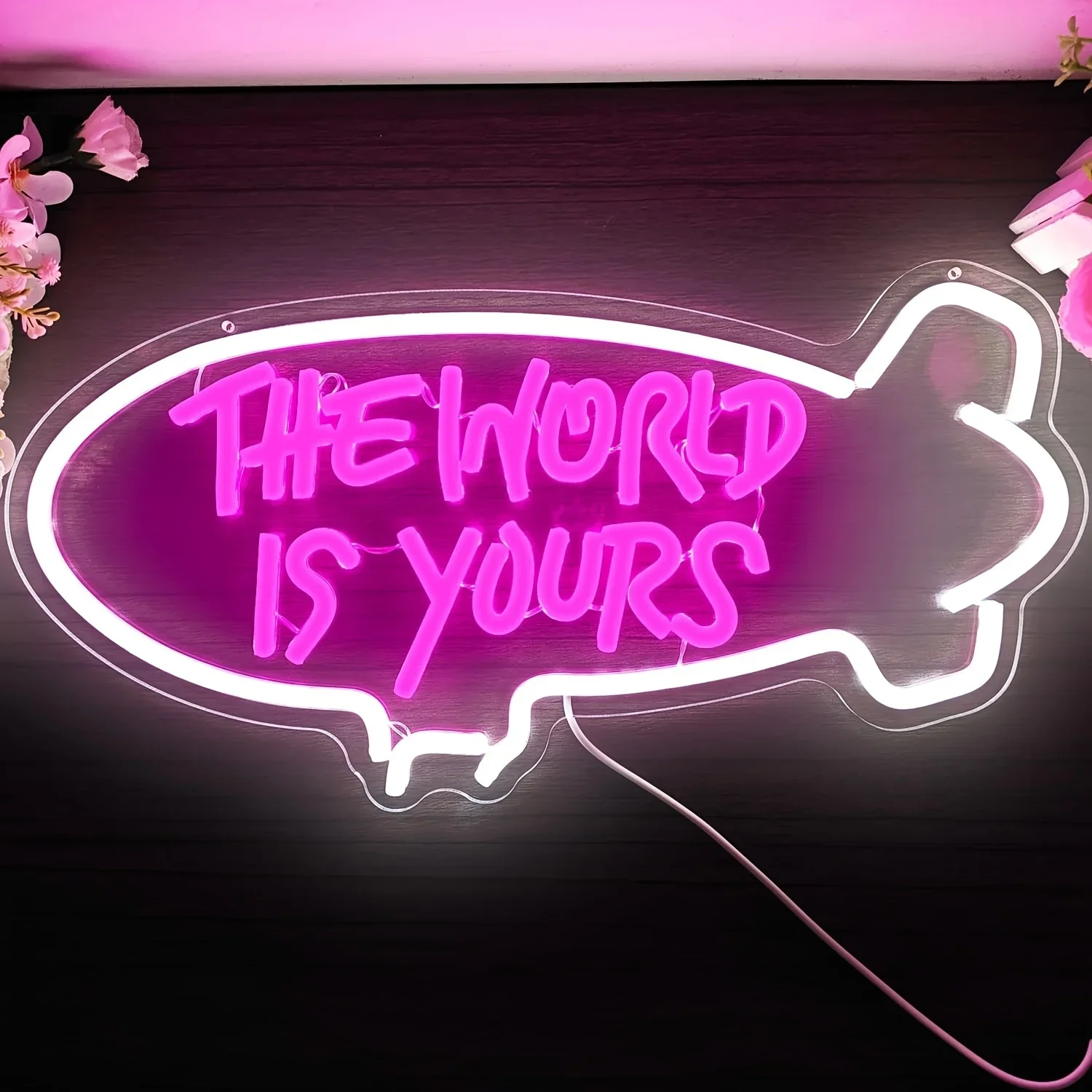 Lighting World Decor - Неоновая вывеска «Мир принадлежит тебе» с