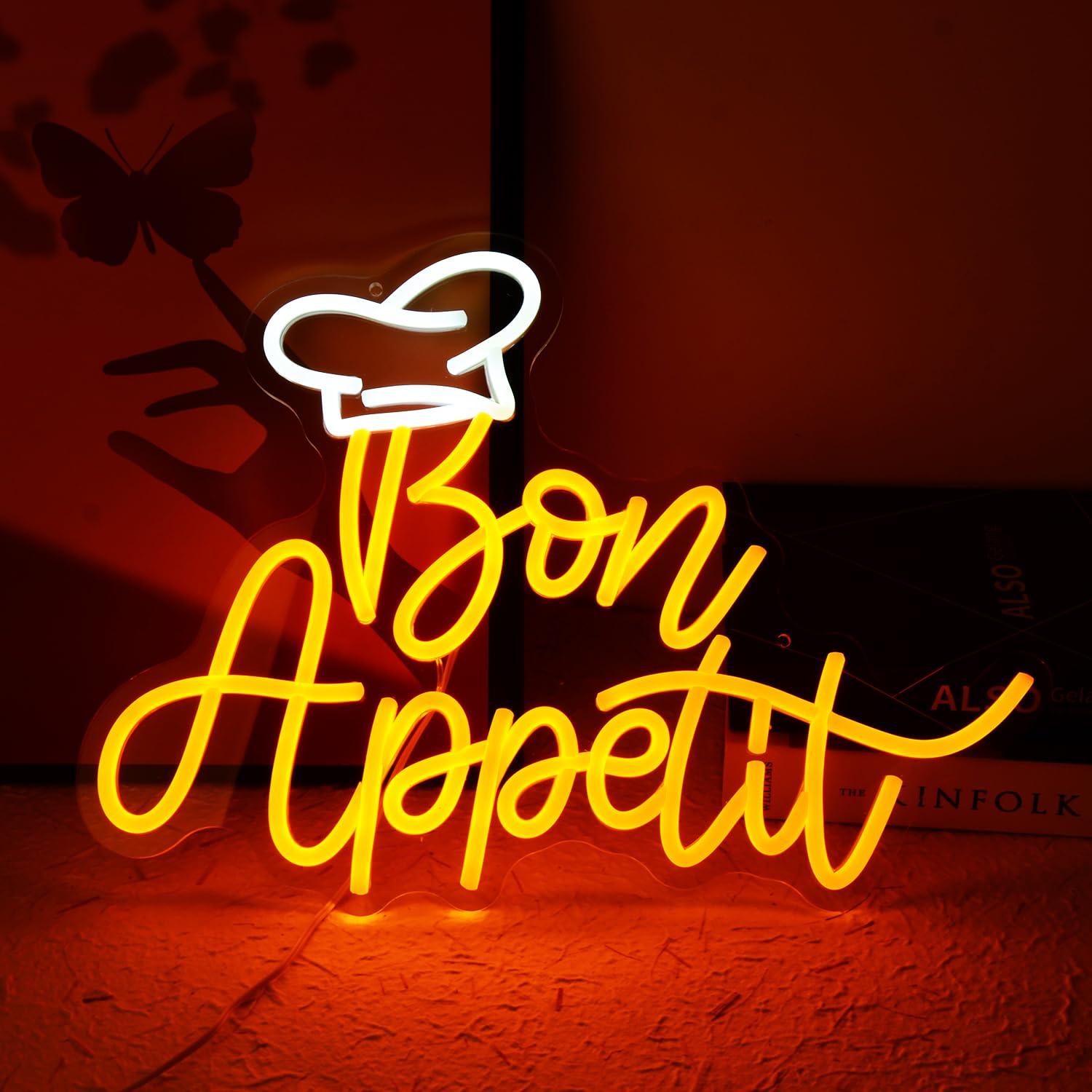 Lighting Decoration For Home - Неоновая вывеска «Bon Appetit» в виде
