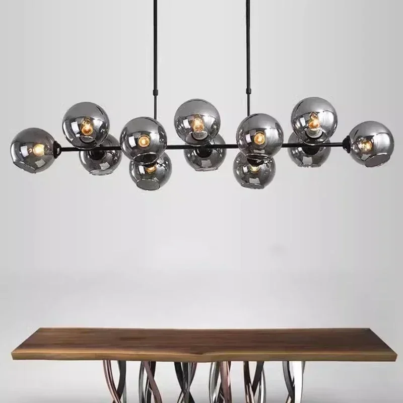 Decor Lighting Fixtures - Серые стеклянные светодиодные подвесные светильники для