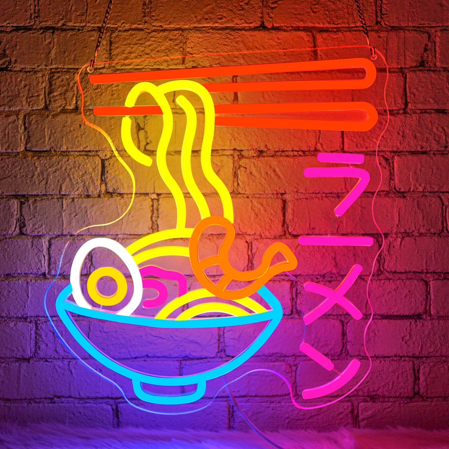 Restaurant Lighting Decoration - Неоновая вывеска «Рамен»: Японская чаша для