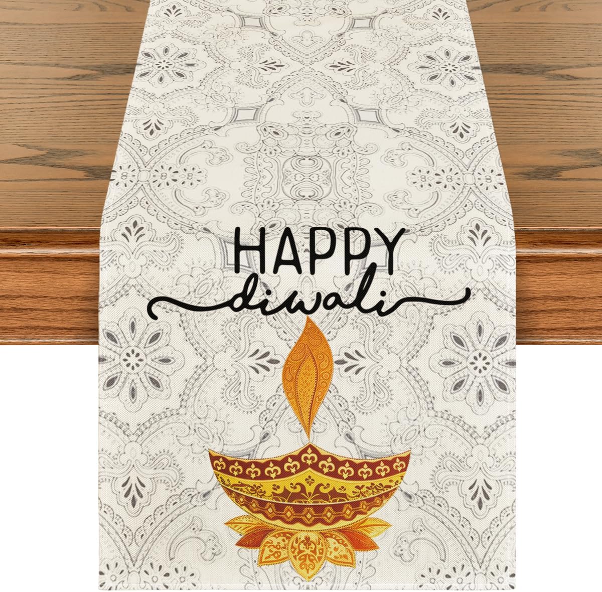 Lighting Decoration For Diwali - Салфетка-дорожка для стола из льна к