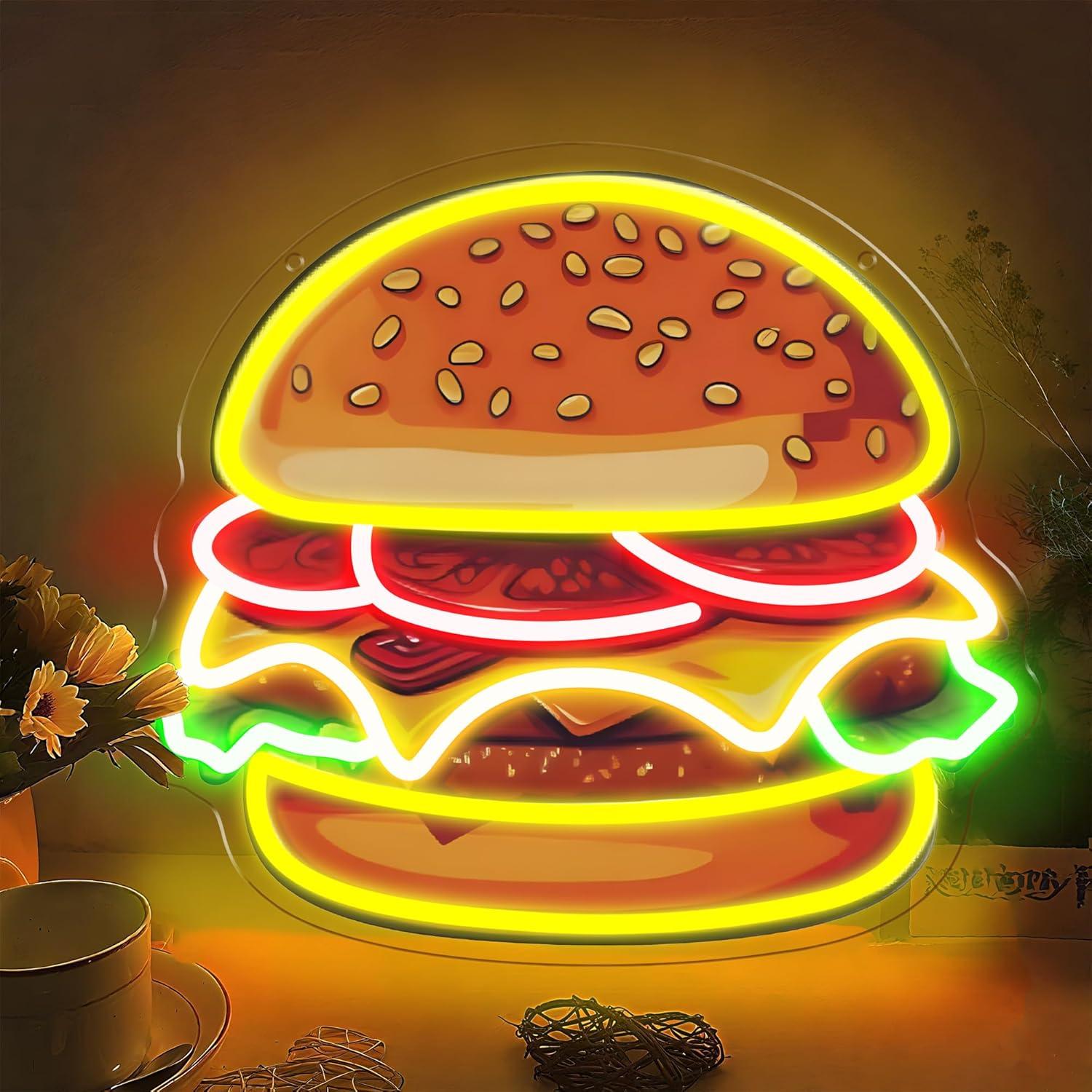 Restaurant Lighting Decoration - Неоновая вывеска «Бургер»: светодиодный светильник в