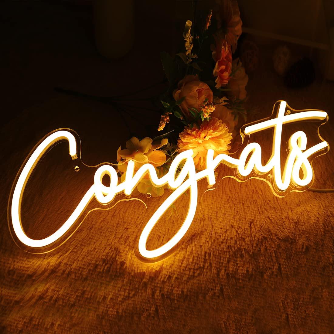 Неоновая вывеска «Поздравляем» – обзор и цена Lighting Decoration Wedding