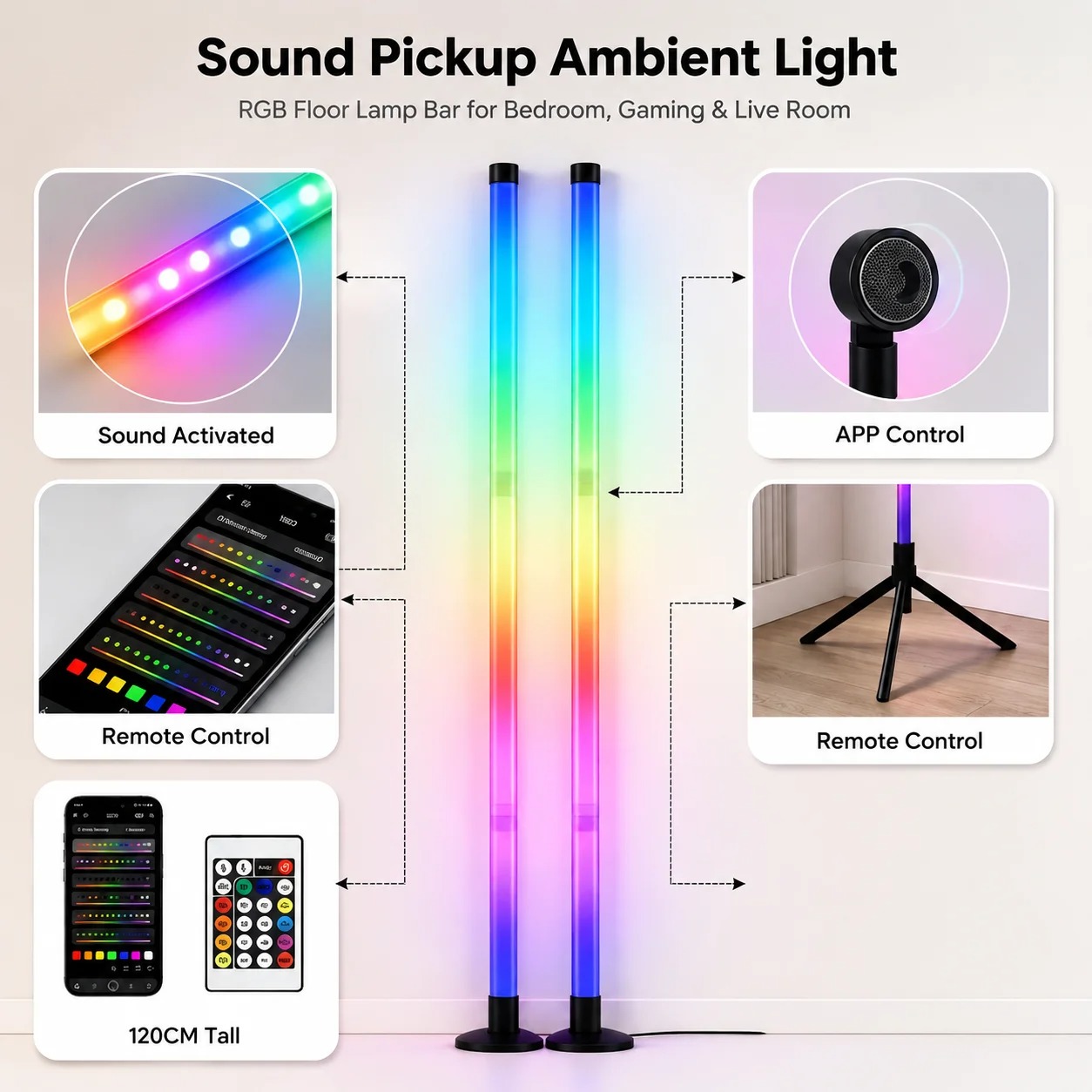 Комплект из 2 RGB LED угловых  – обзор и цена Decor Lighting Floor Lamps