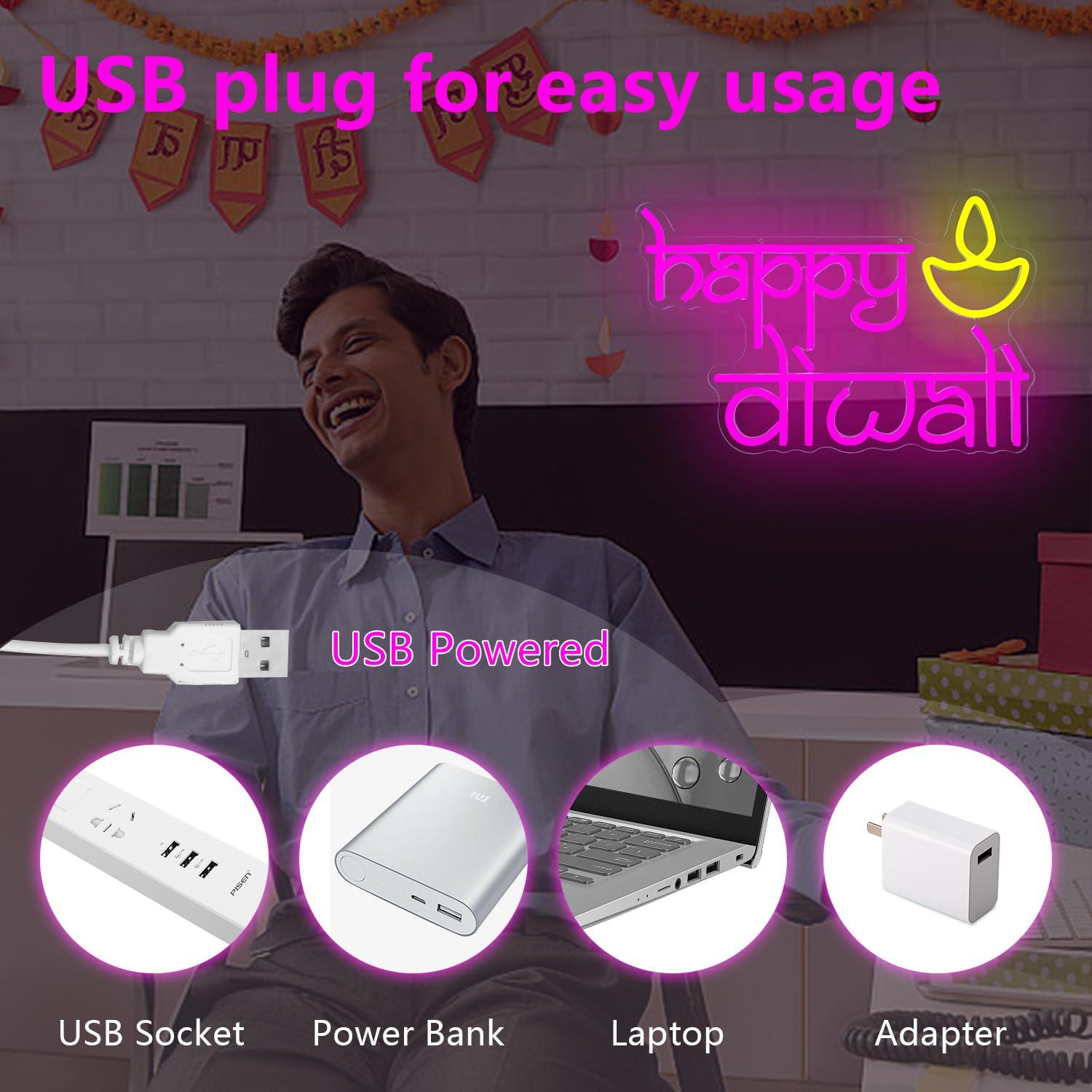 Неоновая вывеска Happy Diwali  – обзор и цена Lighting Decoration For Diwali