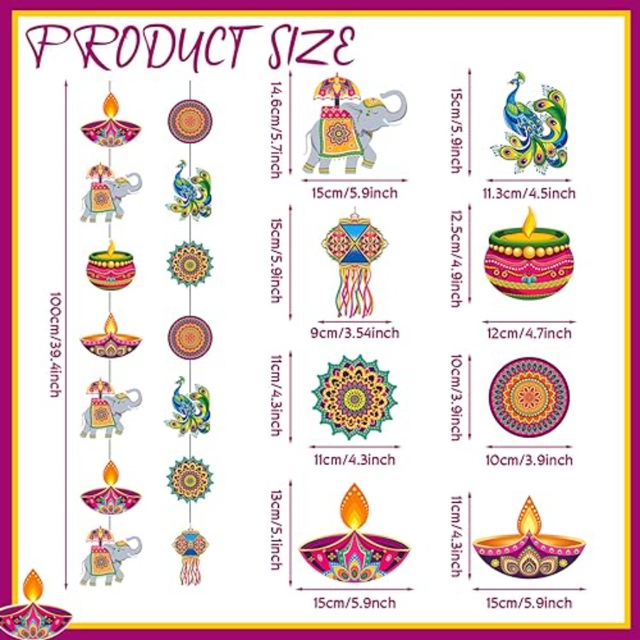 Набор из 8 подвесных украшений – обзор и цена Lighting Decoration For Diwali