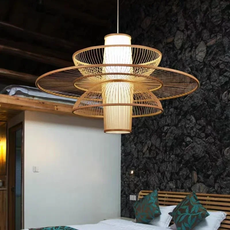 Сельская бамбуковая тканая люс – обзор и цена Japanese Lighting Decor