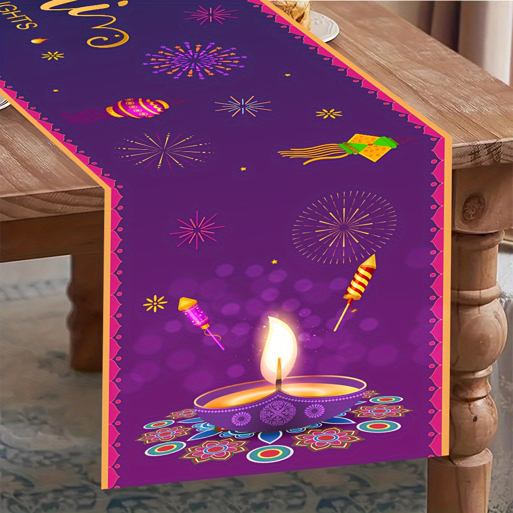 Льняная дорожка на стол для пр – обзор и цена Lighting Decoration For Diwali