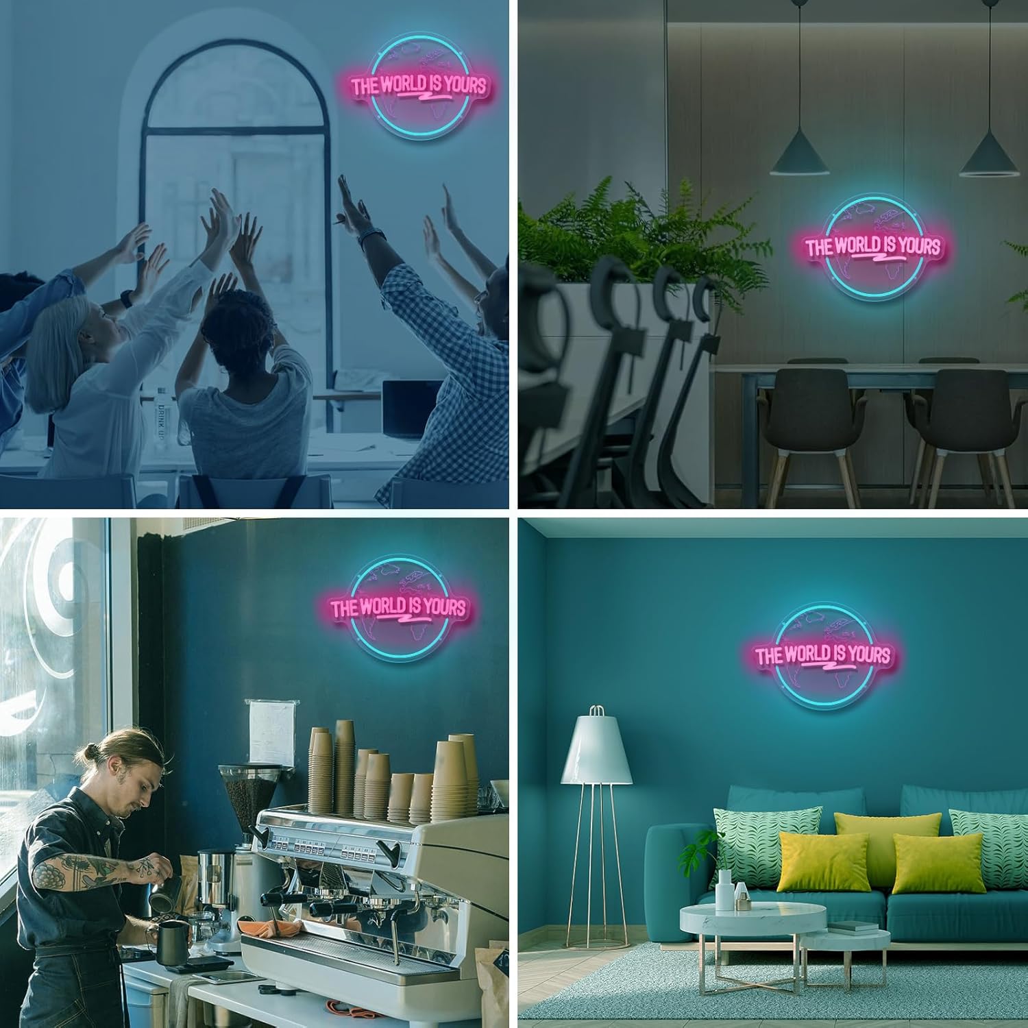 Неоновая вывеска «Мир — это де – обзор и цена Lighting World Decor