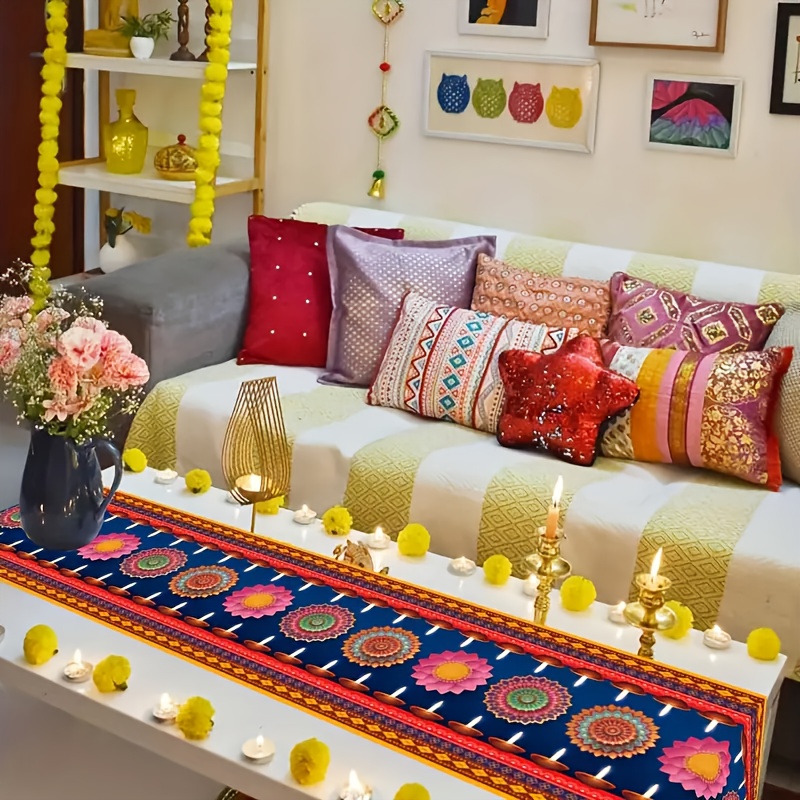 Льняная дорожка на стол для пр – обзор и цена Lighting Decoration For Diwali