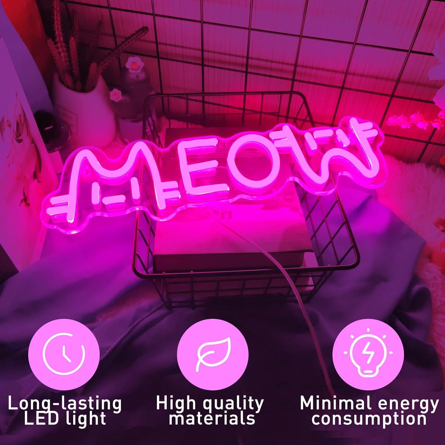 Неоновая вывеска «Мяу» в виде  – обзор и цена Lighting Decoration For Home