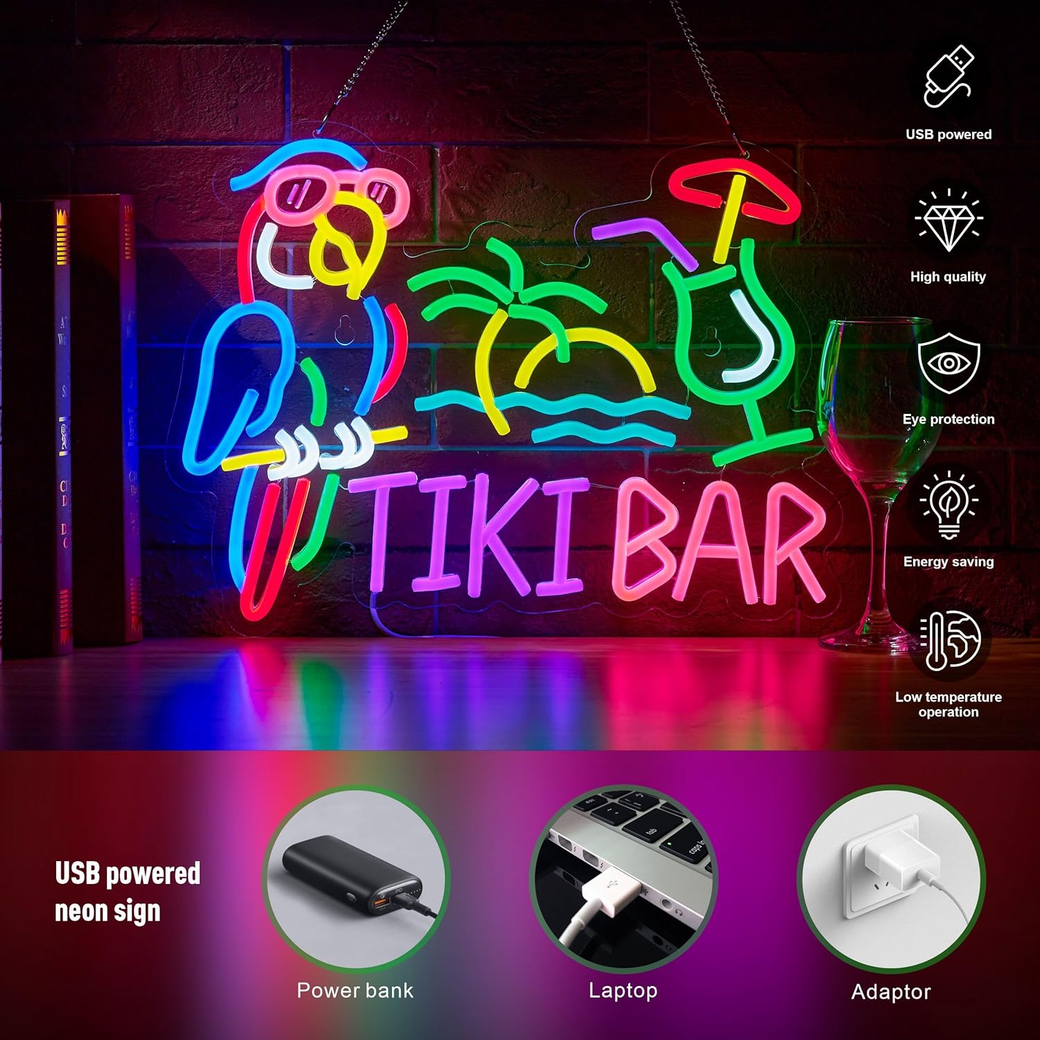 Неоновая вывеска Tiki Bar Parr – обзор и цена Restaurant Lighting Decoration