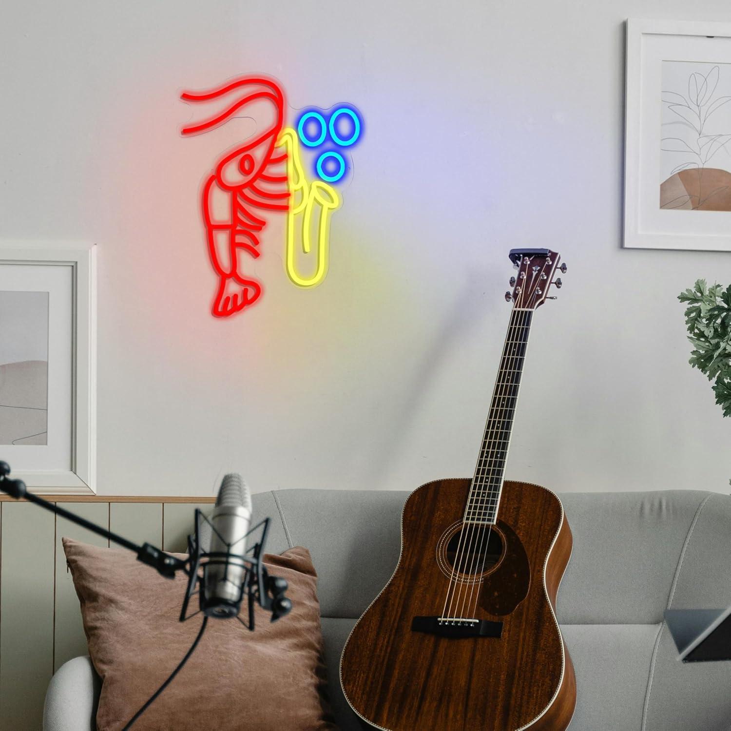 Неоновая вывеска «Лобстер-сакс – обзор и цена Office Lighting Decor
