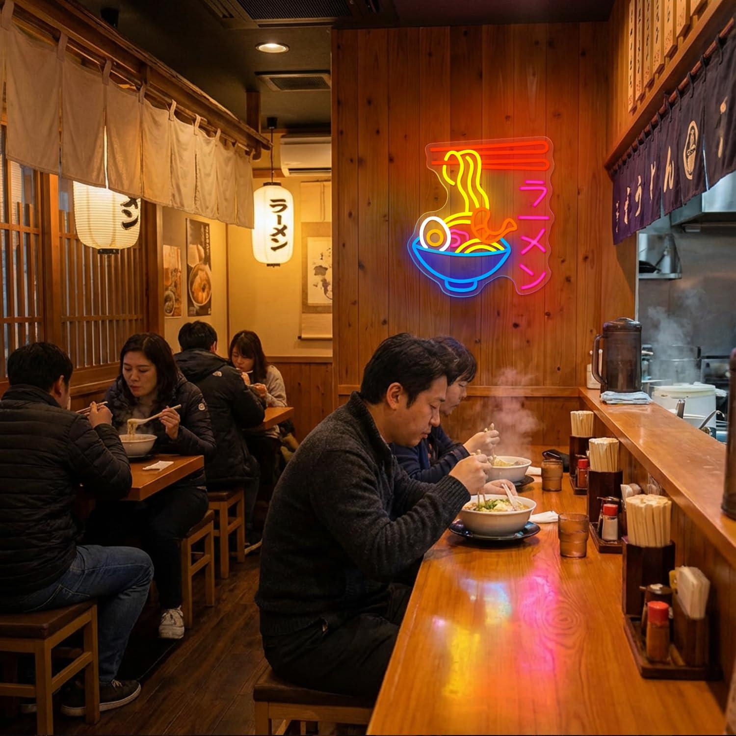 Неоновая вывеска «Рамен»: Япон – обзор и цена Restaurant Lighting Decoration