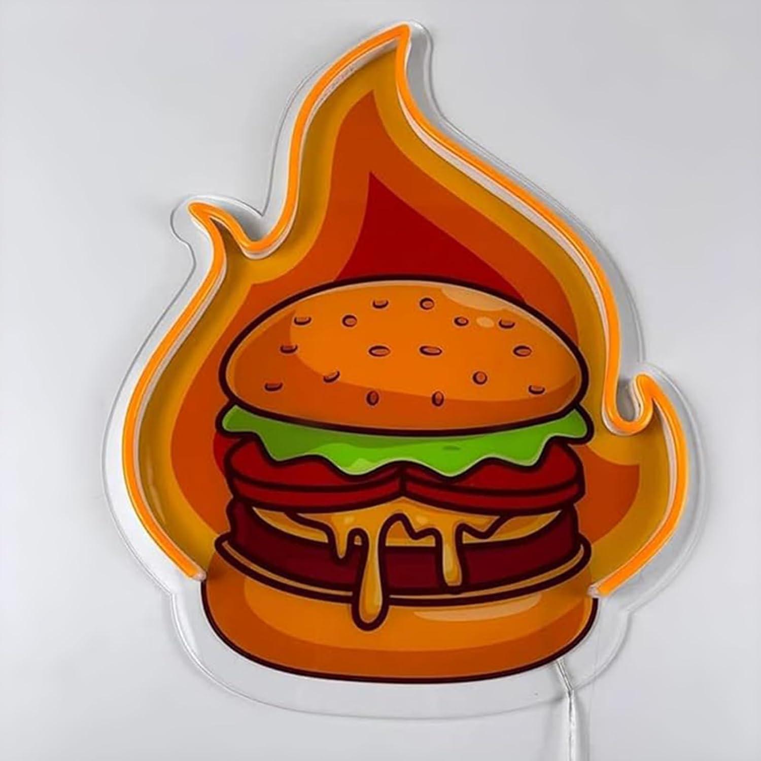 Неоновая вывеска «Бургер»: све – обзор и цена Restaurant Lighting Decoration